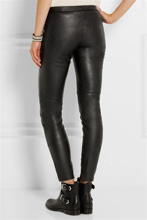 michael kors women's faux leather legging pants black 8